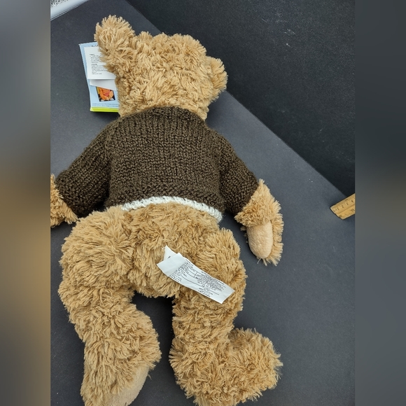 17" Charity Bear by President's Choice wearing a handsome brown cardigan - Picture 2 of 10